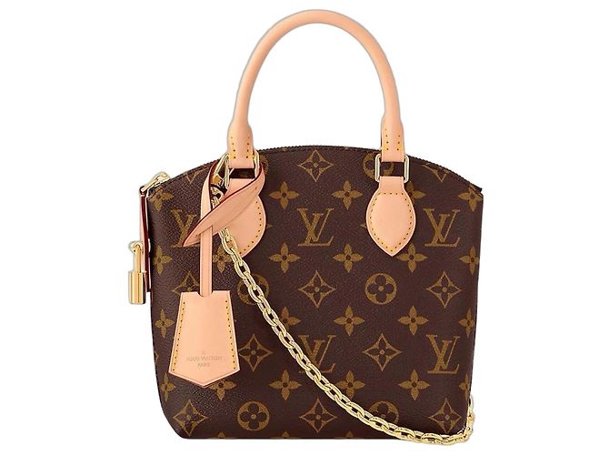 Borsa Louis Vuitton Lock it BB Marrone in Tela