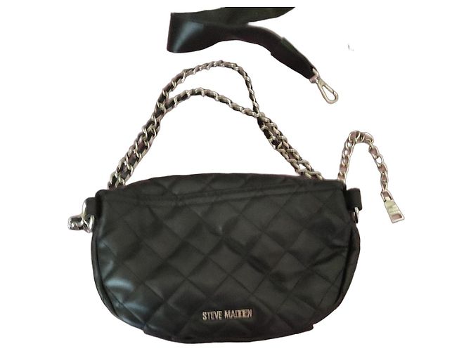 Steve Madden Bolsa de cintura matelassé preta Preto