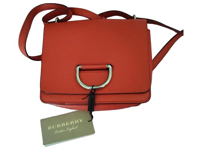 Bolsa de ombro Burberry em couro laranja