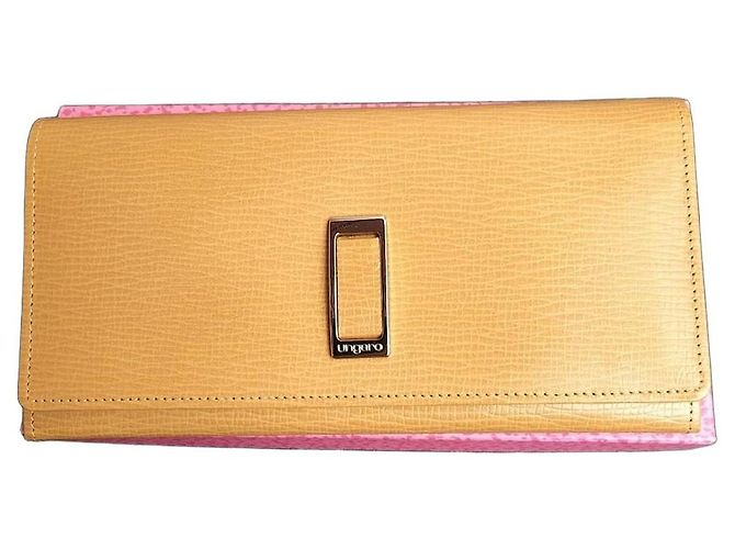 Autre Marque Ungaro yellow leather wallet Brown
