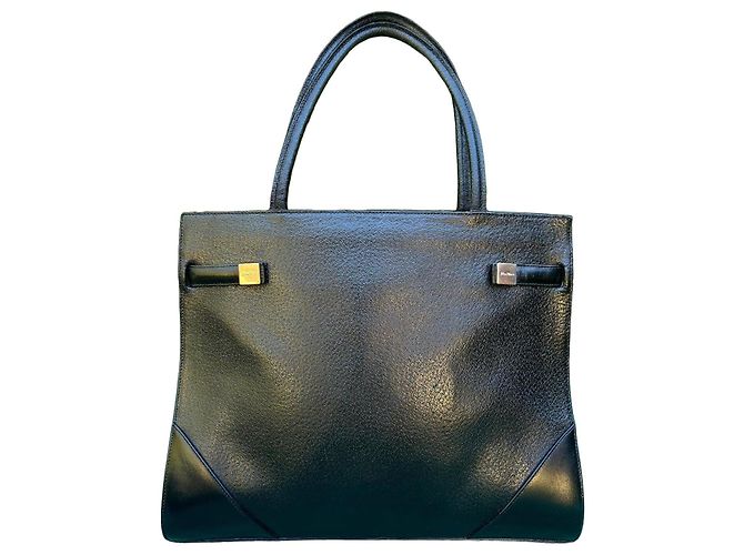 Max Mara schwarze Lederhandtasche