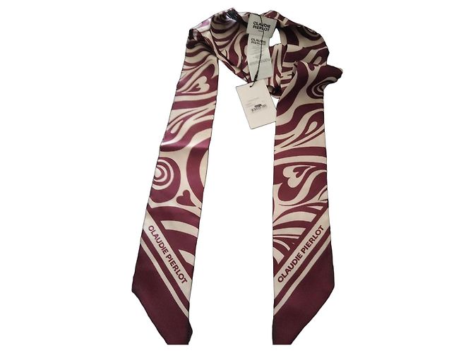 Lenço de Seda Claudie Pierlot Branco Vermelho