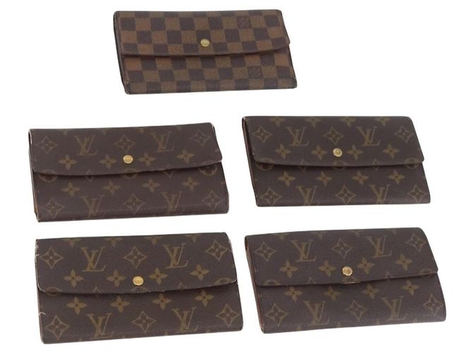 LOUIS VUITTON Cartera Larga Monogram Damier Ebene 5 Set LV Auth BA11527 Monograma