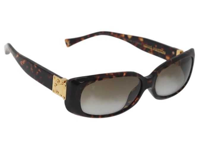 GAFAS DE SOL TORTUGA LOUIS VUITTON plástico Marrón LV Auth 162590 Castaño