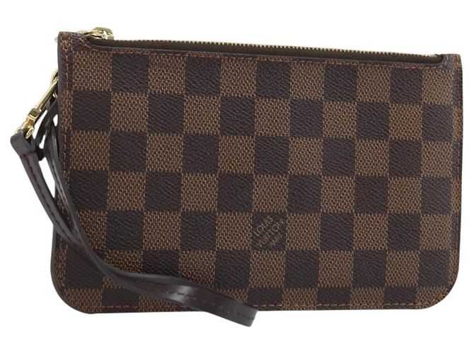 LOUIS VUITTON Damier Ebene Neverfull PM Pouch LV Auth 171206A