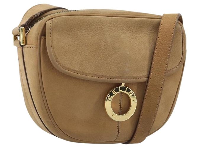 Céline Borsa a Spalla in Pelle Beige Oro Auth BAZ624A D'oro