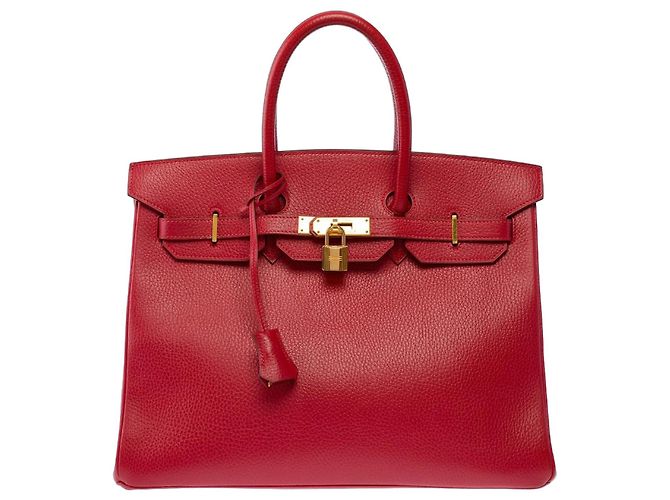 Hermès Bolsa HERMES Birkin 35 em Couro Vermelho - 103417