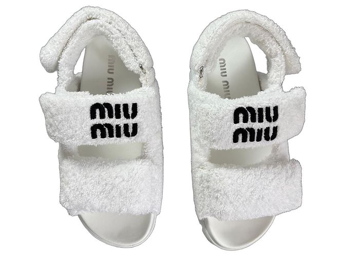 Sandali Miu Miu in spugna bianca Bianco