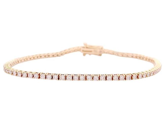 Autre Marque Bracciale linea, oro rosa e diamanti.