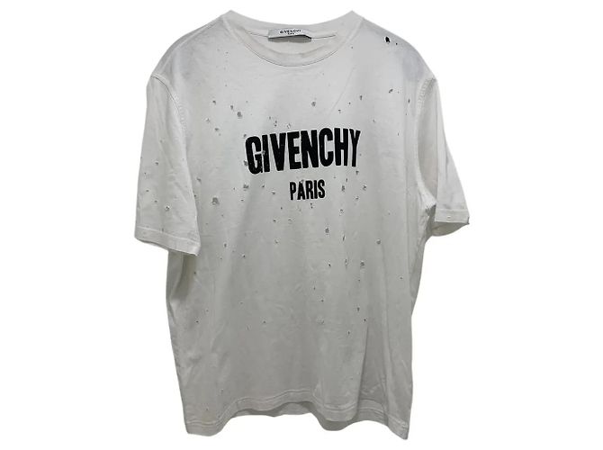 T-shirt Givenchy Distressed Bianca in Cotone Bianco