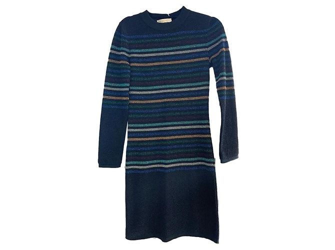 Chloé Gestreiftes Kleid Schwarz XS