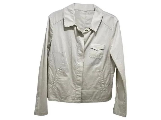 Gabardina Prada Beige de Algodón Talla 46 IT