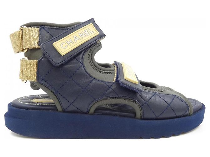 Sandali Chanel G37231Y55209 Marrone Blu Blu navy