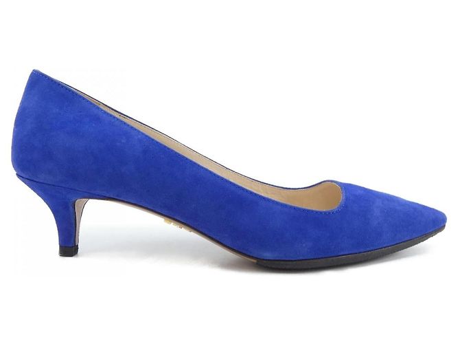 Prada Leather Pumps Blue