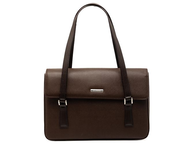 Bolsa de couro marrom Burberry Castanho escuro