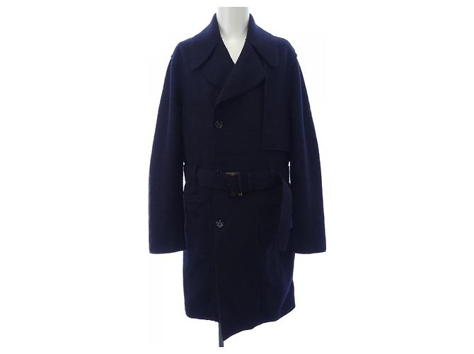 Autre Marque PAOLO PECORA Wool Coat Blue Navy blue
