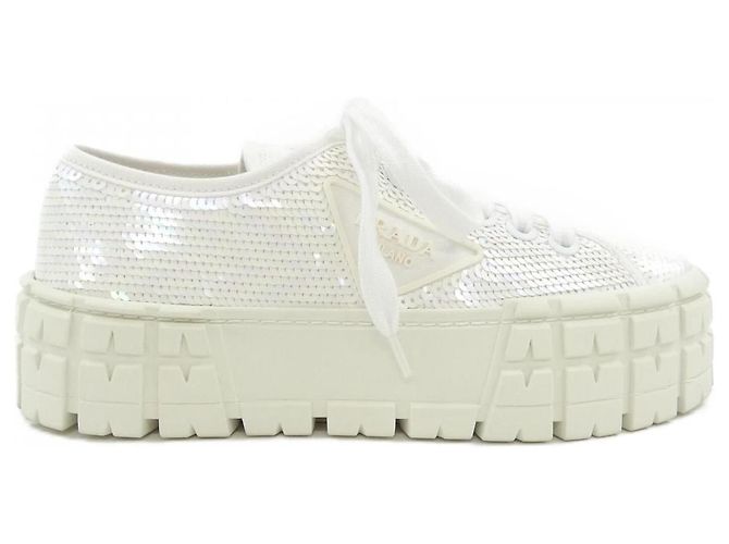 Baskets à sequins Prada 1E787M Blanc