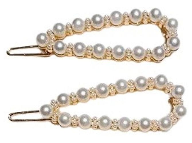 Wunderschönes Paar Haarschmuck DOLCE & GABBANA Kollektion “Devotion” Weiß Golden