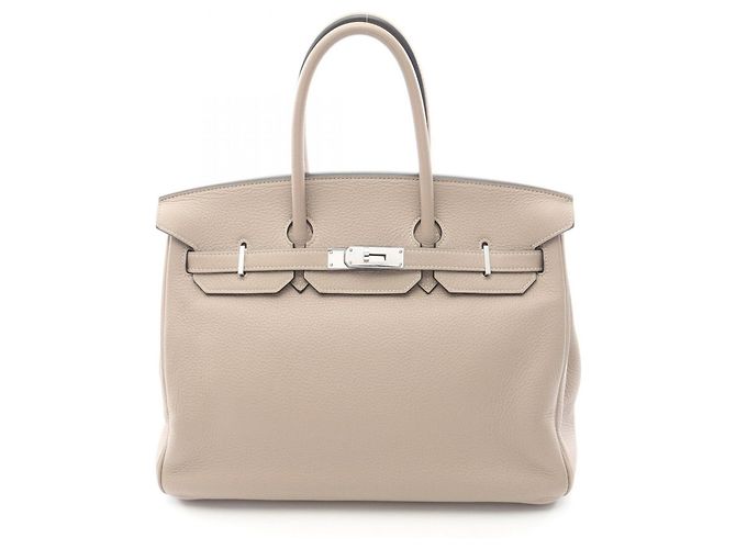 Hermès Birkin 35 Handtasche Beige Grau