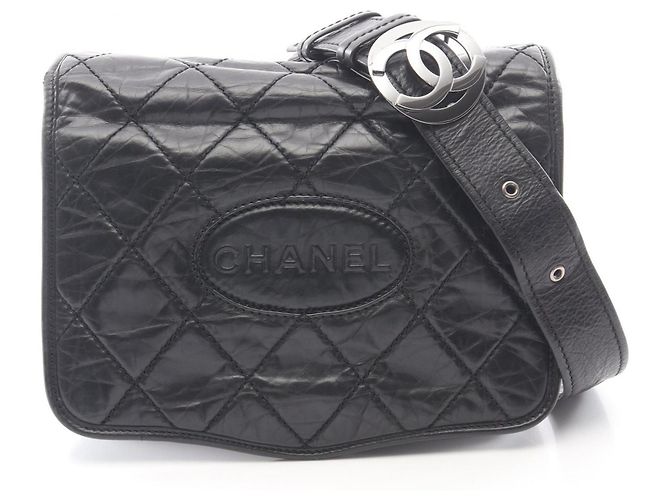 Chanel Wild Stitch Schwarze Schultertasche