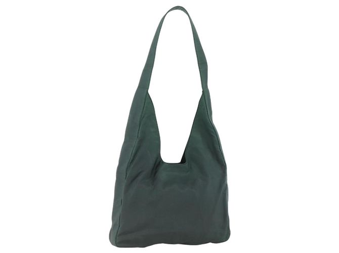 Borsa a Spalla PRADA Nylon Verde Argento Auth BA11893