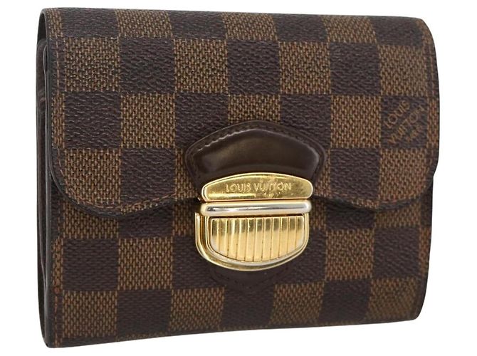LOUIS VUITTON Cartera Joy Bifold Damier Ebene N60034 LV Auth bs34321