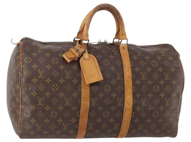 LOUIS VUITTON Bolsa Boston Monogram Keepall 50 M41426 LV Auth BSZ706 Monograma