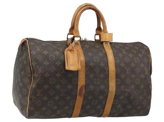 LOUIS VUITTON Bolsa Boston Monogram Keepall 45 M41428 LV Auth 171950 Monograma