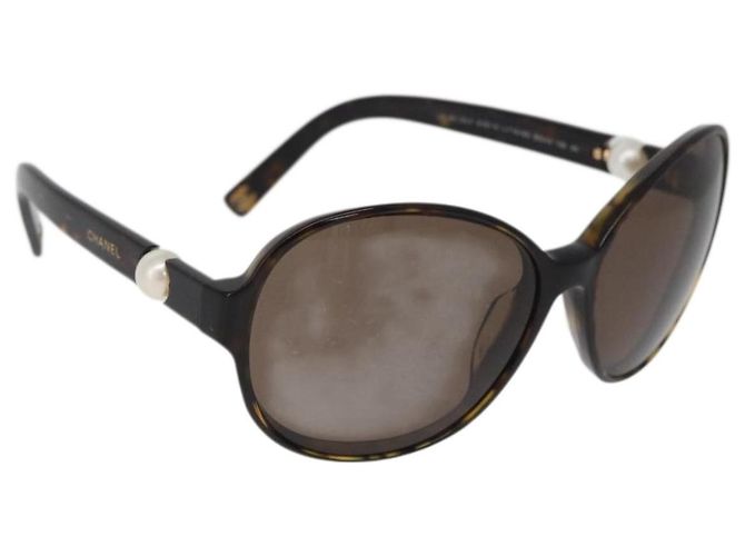Occhiali da sole CHANEL tartaruga plastica marrone CC Auth 162588