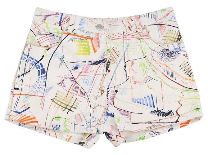 Hermès HERMES Short Pants 36 Multicolor Silver Auth YKZ632M Silvery Multiple colors