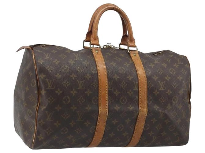 LOUIS VUITTON Bolsa Boston Monogram Keepall 45 M41428 LV Auth 163647 Monograma