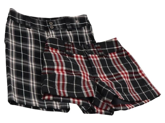 Burberry Nova Check Blue Label Shorts aus Baumwolle 2 Stück Schwarz Auth am10880