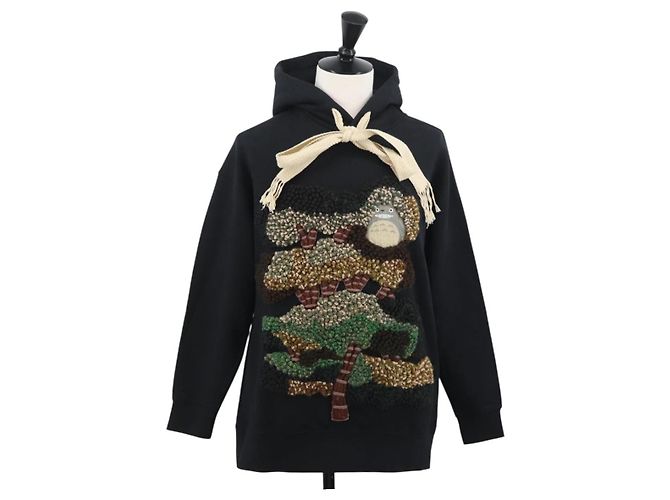 LOEWE ~ Sudadera con capucha Studio Ghibli Mi Vecino Totoro Algodón S Negro Auth 167162SM