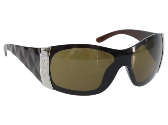 Gafas de sol CHANEL de plástico marrón CC Auth BA11836 Castaño
