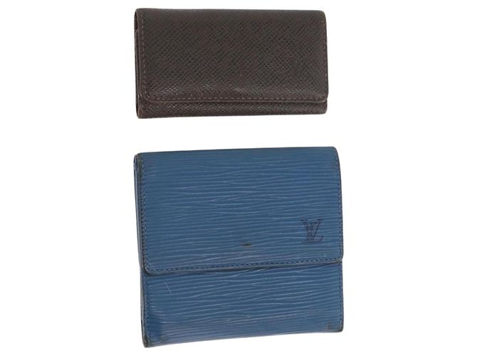 Portafoglio in pelle Monogram Epi LOUIS VUITTON 2 pezzi Blu LV Auth BA11426 Monogramma