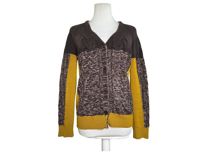 Vintage Etro Cardigan Braun Gelb M