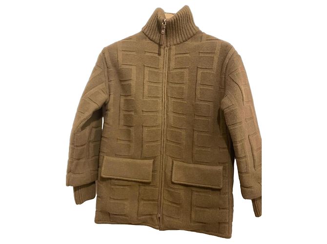 Hermès Wool Coat Khaki Size 36