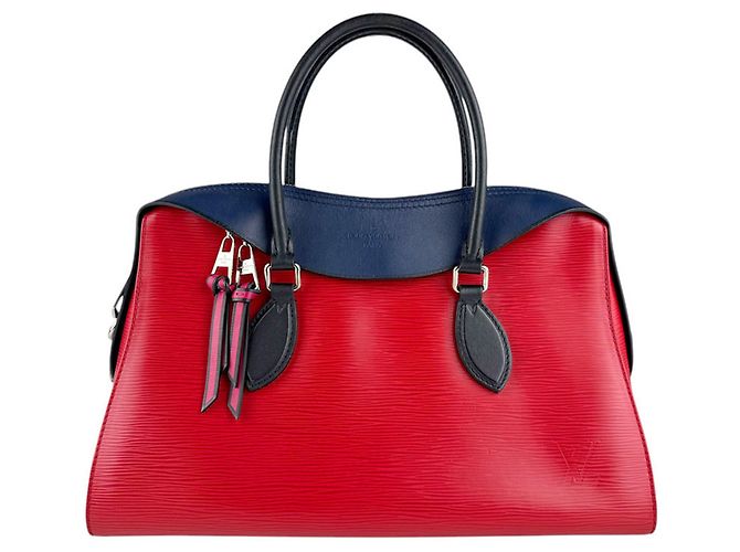 Bolsa tote em couro Epi Louis Vuitton Preto Vermelho Azul marinho