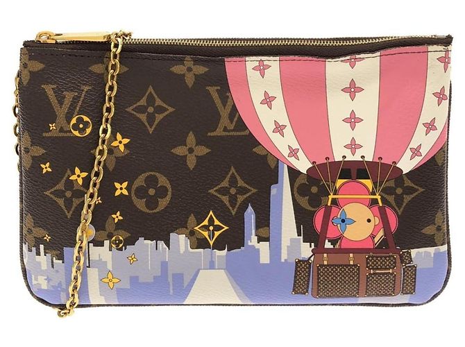 Vivienne Borsa a Spalla Pochette Double Zip Monogram Holiday Louis Vuitton Marrone