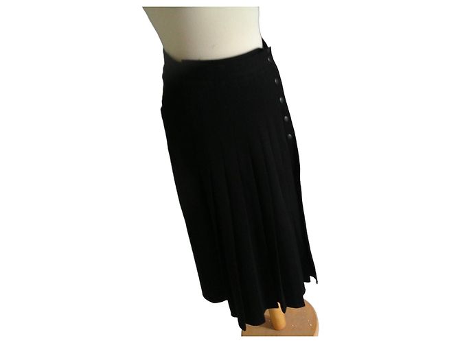 Saia envelope Sonia Rykiel preta de lã Preto