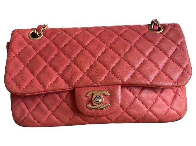 Borsa Chanel Timeless Classic Pelle Corallo Oro Gold hardware