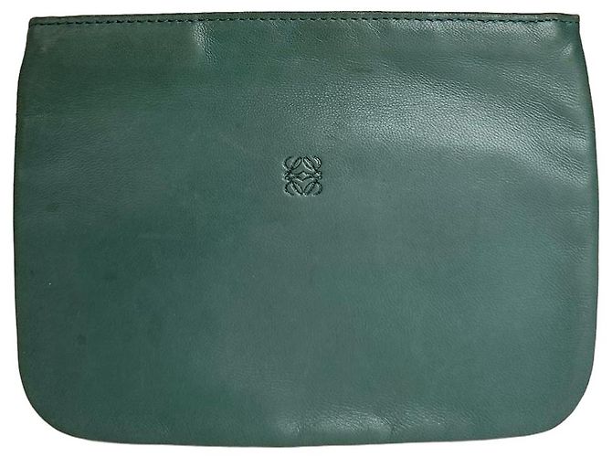 Vintage Loewe Leder Clutch grün