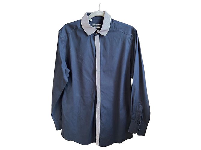 Camisa azul marino Dolce & Gabbana Blanco
