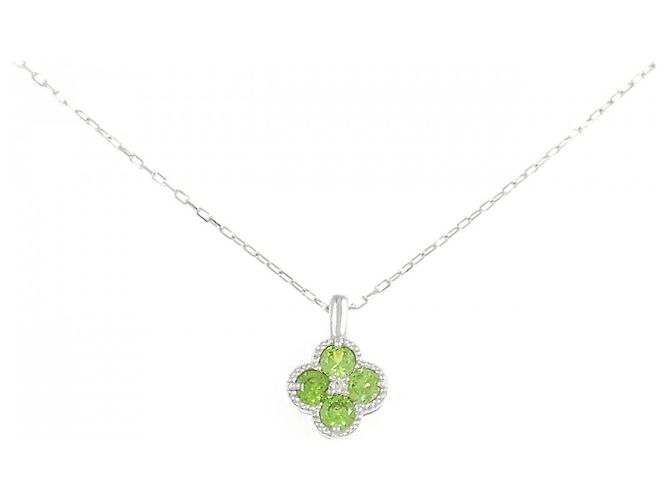 Autre Marque Collar de Flor en Oro Blanco Au750 Plata