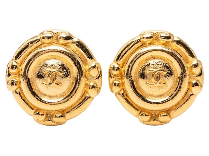 Orecchini a clip placcati in oro Chanel Coco Mark D'oro