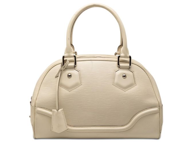 Bolso de mano Bowling Montaigne PM Epi Louis Vuitton Blanco Blanco roto