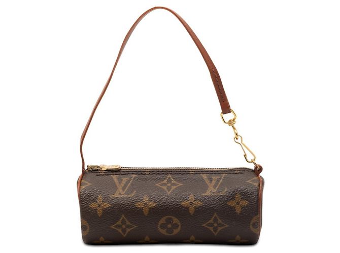 Louis Vuitton Monogram Papillon Handbag with Pouch Brown