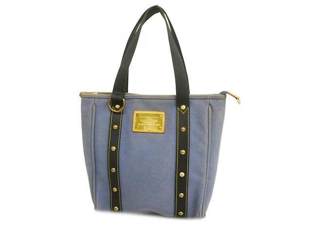Borsa Tote MM Antigua di Louis Vuitton Blu