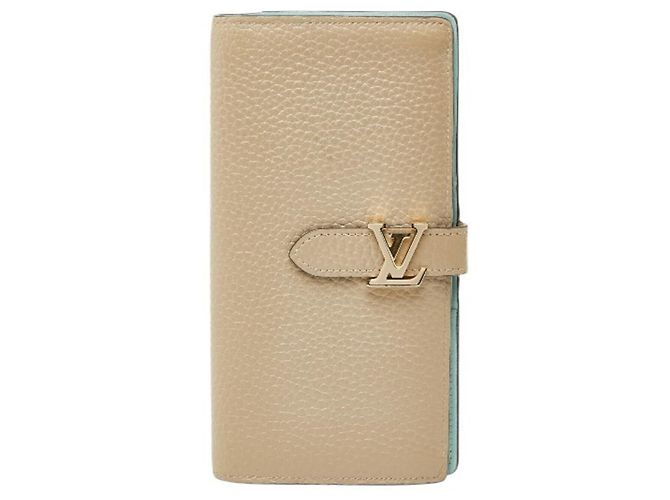 Louis Vuitton Long Wallet in Beige Taurillon Leather