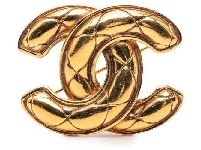 Spilla Matelassé Coco Mark di Chanel D'oro